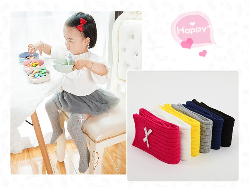 Toddlers Baby Cotton Socks Children 0-8 Years Old Girls Bowknot High Knee Socks Stockings 14