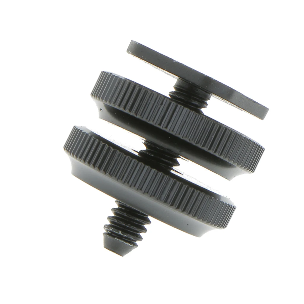 1/4 inch Tripod Screw to Flash Shoe Mount /Adapter with 2 Adjustable Screws