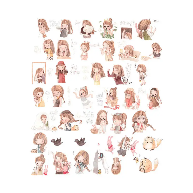 2 шт./лот партиями по Kawaii китайский Куклы Uncut наклейки Скрапбукинг Канцелярские