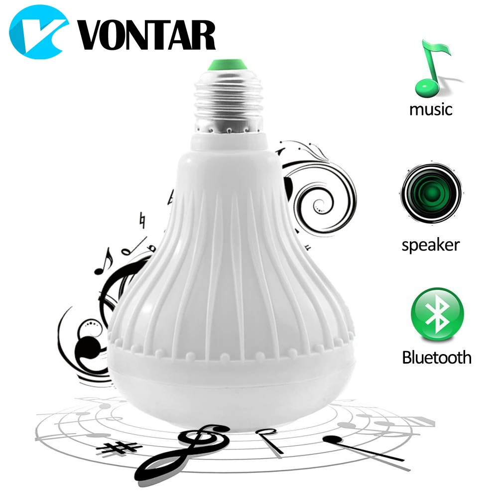 

VONTAR E27 B22 RGB Led Bulb bluetooth speaker for phone wireless speaker Bulb Music 12W E27 LED Lamp Light with 24 Keys for home