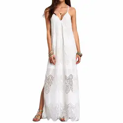 2017 Для женщин Boho Vestidos летняя пляжная одежда крем глубоко плюс Размеры