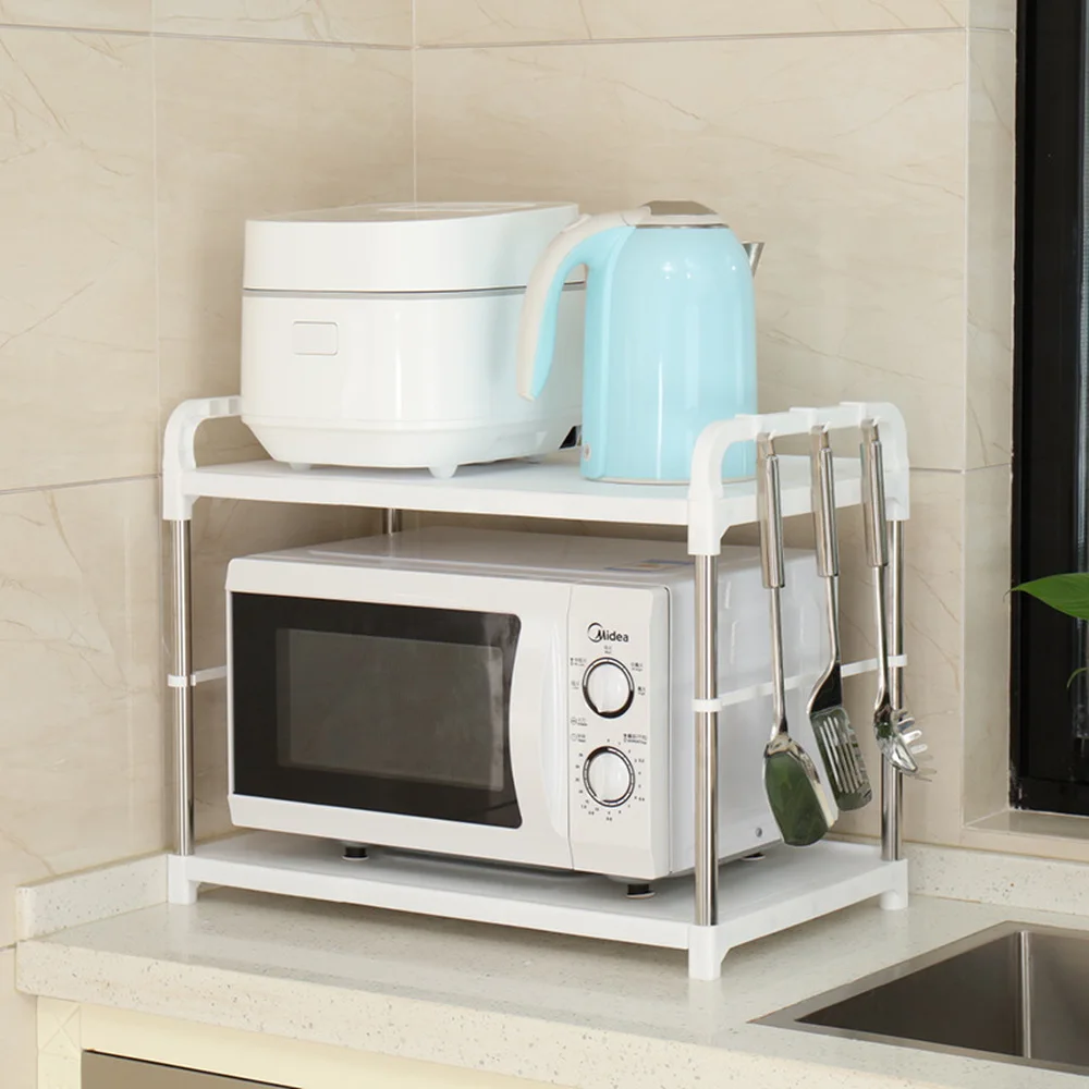  Single-layer 2-layer kitchen seasoning rice cooker storage shelf Microwave oven shelf oven rack sta - 32909112017