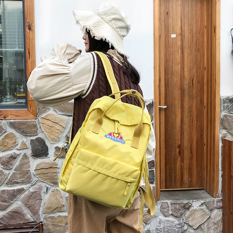 MENGHUO Panelled 2018 Women Canvas Backpack School bag for Girl Ladies Teenagers Casual Travel bags Schoolbag Backpack Mochila (30)
