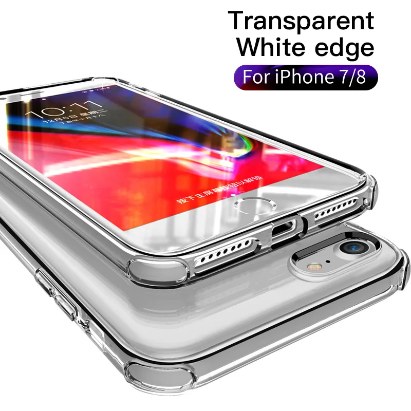 PZOZ противоударный чехол для iphone x, 7, 8 plus, 8 plus, 10 plus, Роскошный чехол, защитный чехол для телефона, TPU прозрачный силиконовый Ультратонкий чехол - Цвет: For iphone 7-8 white