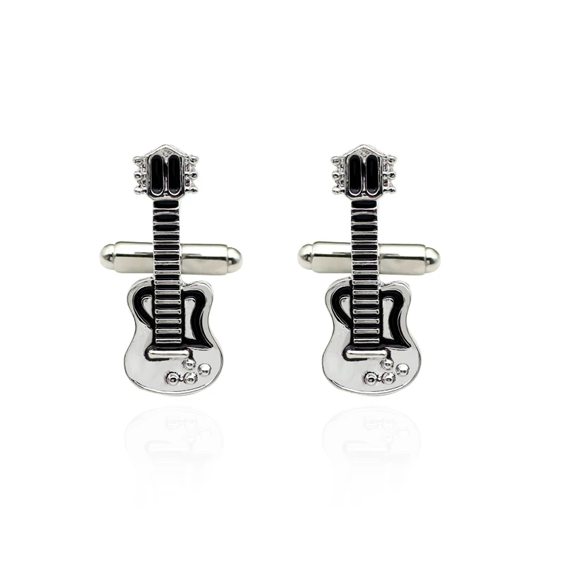 

Fashion New French Musical Instrument Guitar Cufflinks Charm Men's Suit Shirt Accessories Jewelry Christmas Gift Selection