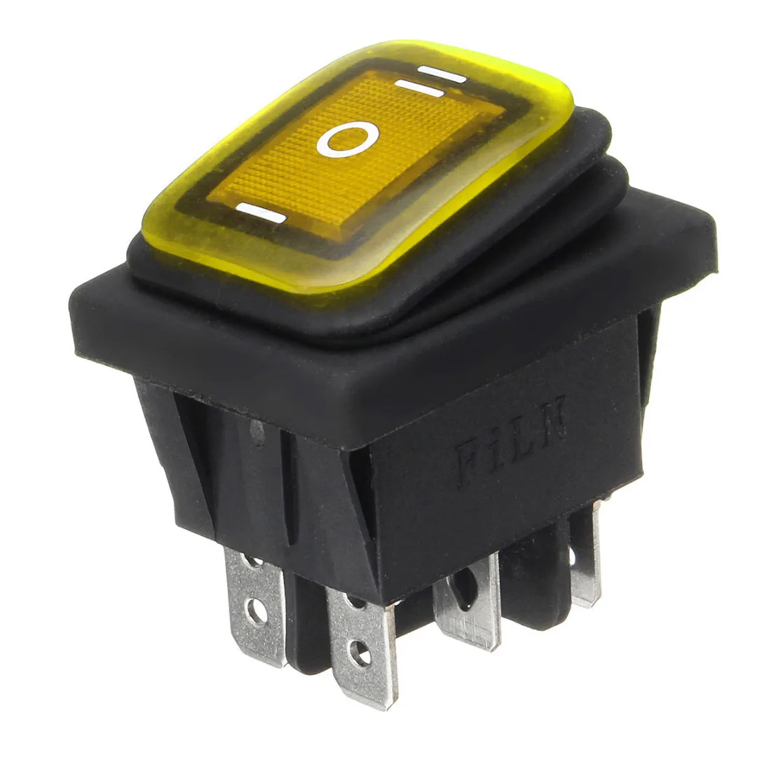JX-LCLYL 1pc Car Boat On-Off-On 6 Pin 12V LED Light Rocker Toggle Switch Waterproof