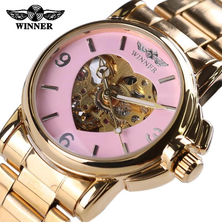 Hot Sell 2016 Automatic Watch Women Winner Brand Watch Fashion Luxury Brand Strap Sport Mechanical Clock