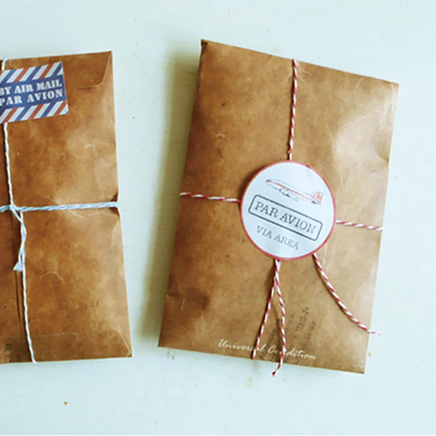 10pcs/lot Kraft Wax Envelopes Vintage Postcard Cover Wedding Invitation Stationery Writing Letter Storage Pouch 16*11cm Envelope