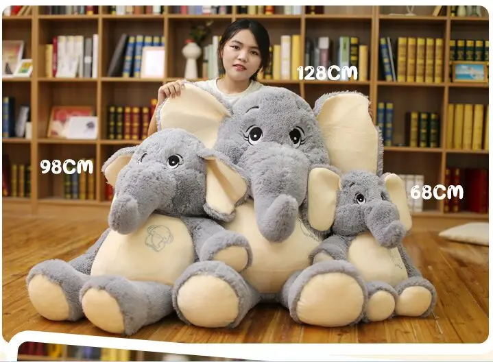 Средний симпатичный плюшевый слон игрушка Большой чучело слона подушка кукла ОБ 98 см