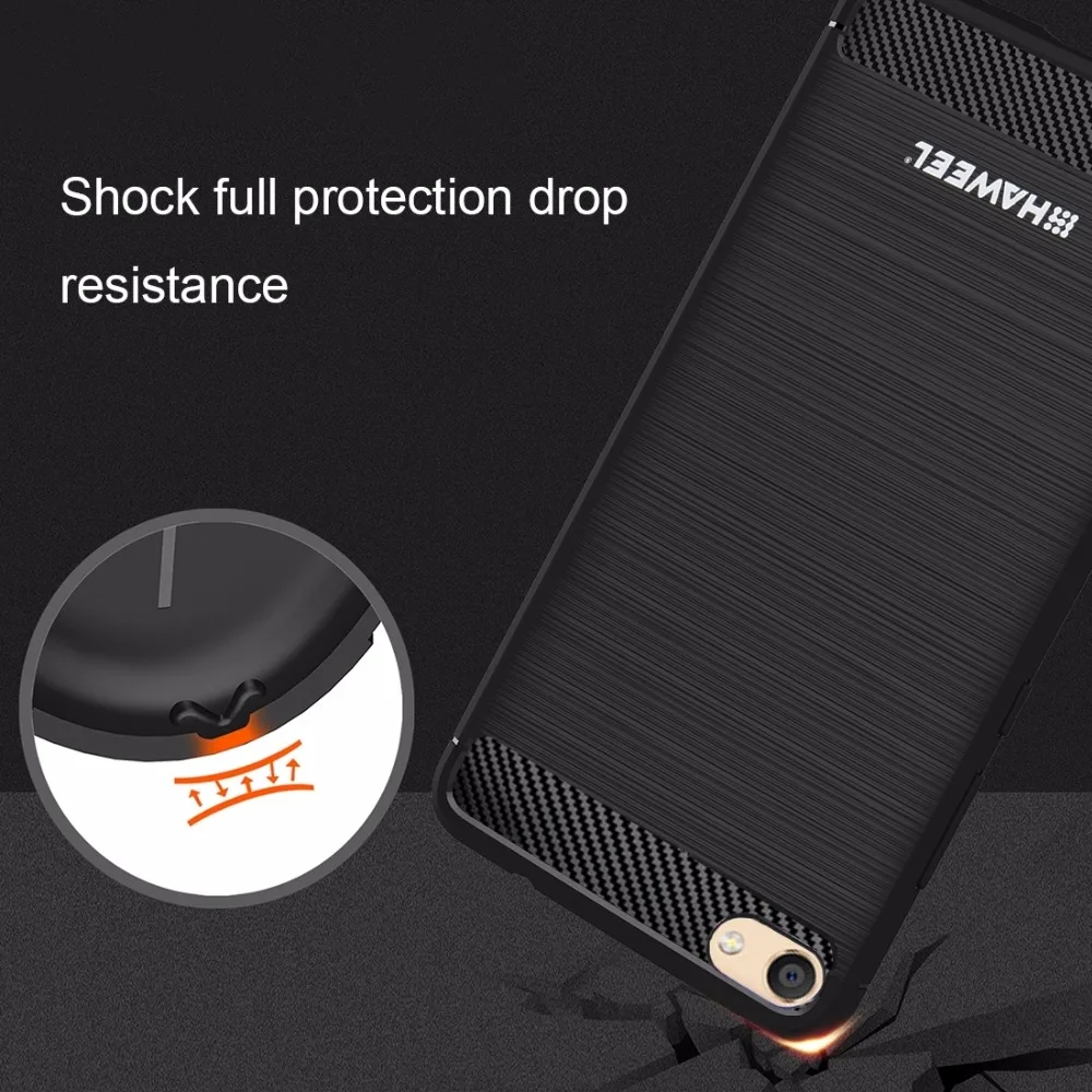 HAWEEL защитной оболочки для iPhone 6/6s плюс чехол матовый углеродного волокна TextureTPU