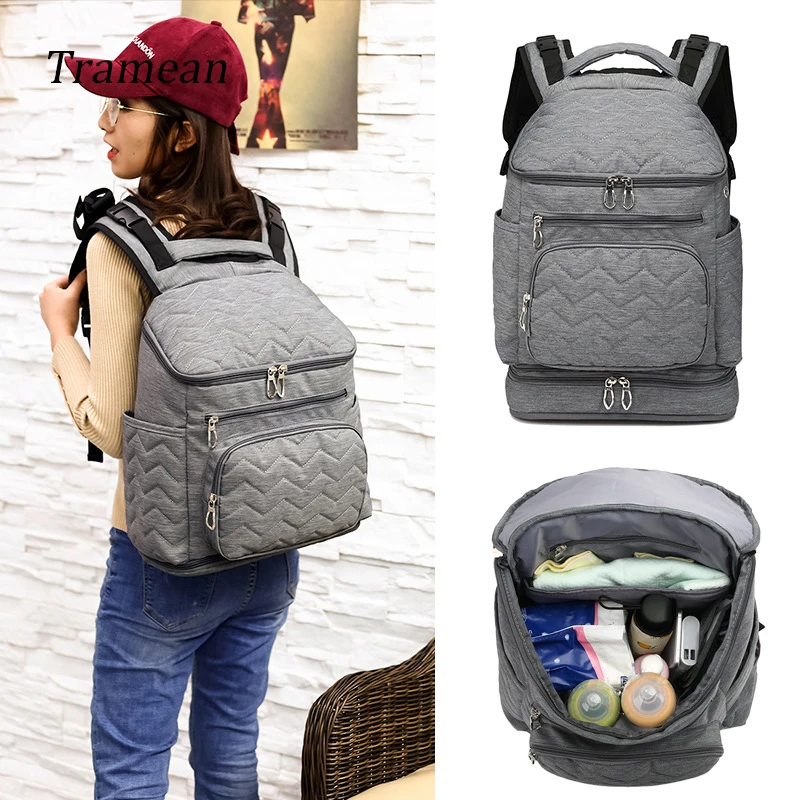 

2018 Fashion Large Capacity Women Backpack Baby Organizer Bags Solid Waterproof Travel Backpack for Mom z30