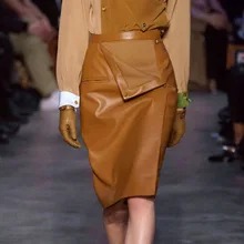 Новая мода Натуральная овечья кожа юбка E45