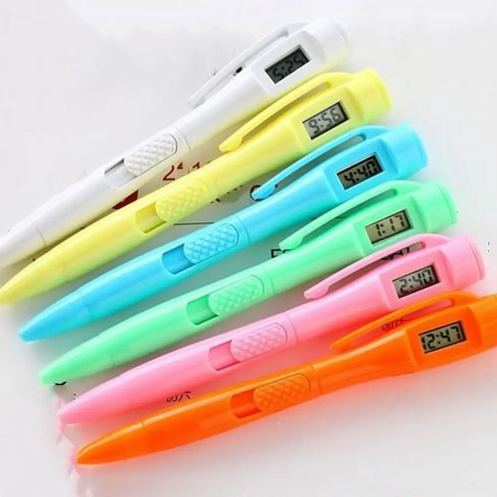 1PC Creative Digital Watch Ballpoint Pen Electronic Clock Pen Student