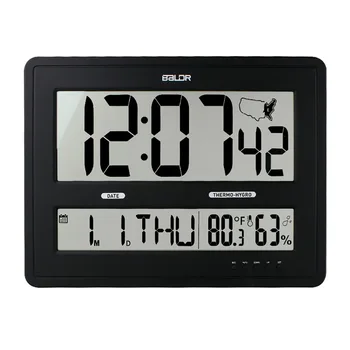 

Biig Wall Cllock Black Digital Big Time with Seconds Large Clock Wall Hanging Atomic Time(WWVB) for Reception Lobby Clock