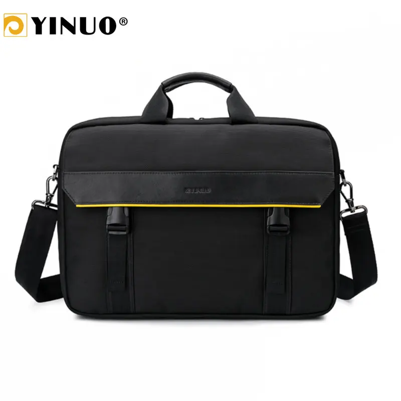 

YINUO Men's Briefcase Bag Fit 15inch Laptop High Capacity Detachable Shoulder Bag With Key Chain Holder Waterpoof Handbag