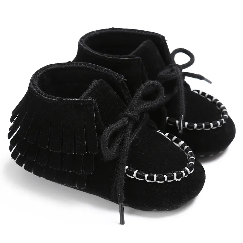 E & Bainel для маленьких мальчиков мокасины для девочек Moccs обувь из искусственной кожи обувь для малышей бахрома мягкая подошва Нескользящие