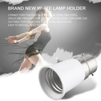 

ICOCO White B22 to E27 Socket Light Bulb Lamp Holder Adapter Plug Extender Lampholder Converter Socket Change