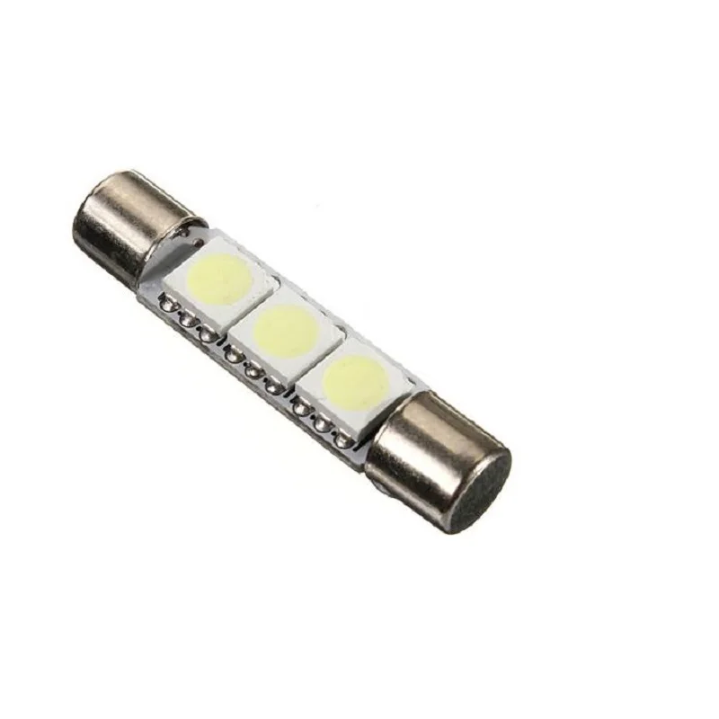 

2pcs 31mm T6 3 SMD 5050 LED Lamp Bulb For Car Interior Sun Visor Vanity Mirror Fuse Light Pure White DC12V car-styling