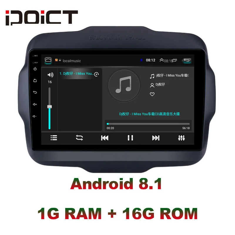 Cheap IDOICT Android 8.1 Car DVD Player GPS Navigation Multimedia For JEEP Renegade Radio 2016-2017 car stereo wifi 4
