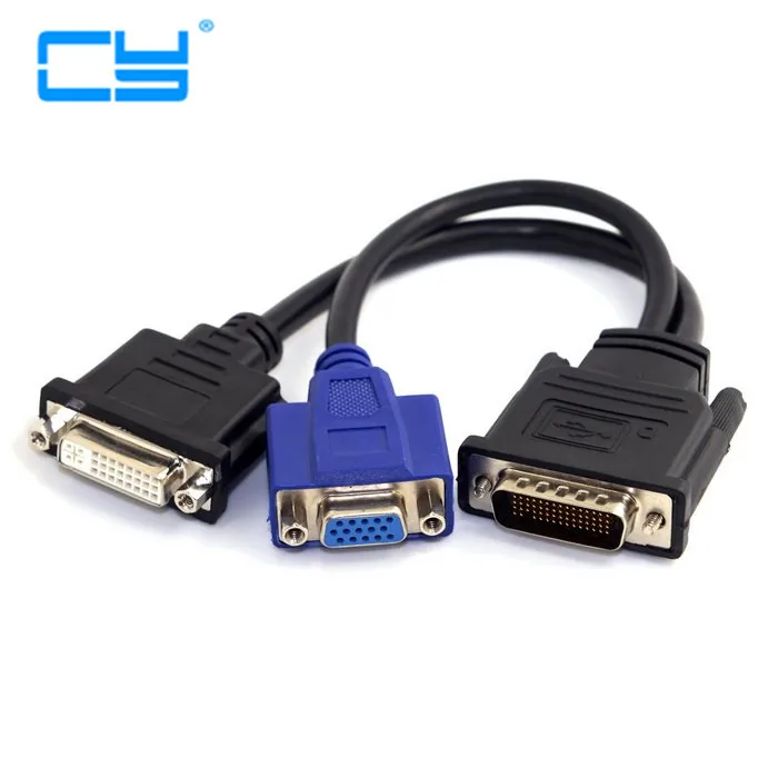 Dms-59 штекерным DVI 24 + 5 Женский и VGA RG 15pin Женский Splitter удлинитель 15 см DVI VGA адаптер конвертер разъем