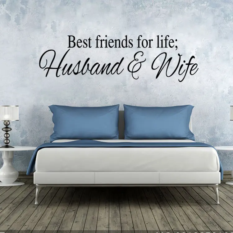 Autocollant De Citation Murale Meilleur Ami Pour La Vie Etiquette Monogramme Anglais Decor Mural De Dicton Pour Salon Chambre A Coucher Aliexpress