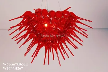 

Free Shipping Delicate Red Glass Color Led Light Chandelier