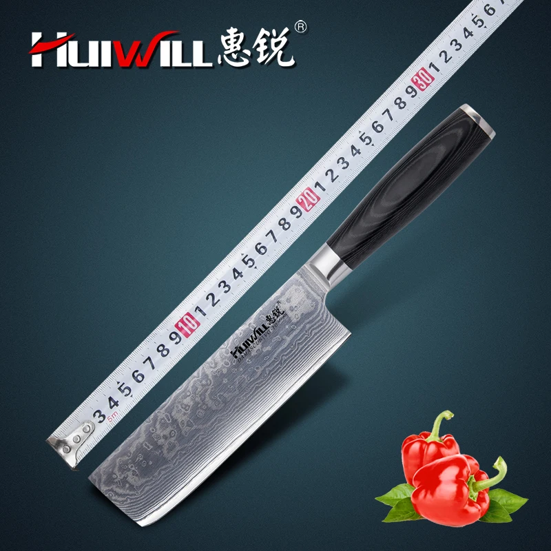 Новинка! 180 мм длина лезвия дамасский японский VG10 кухонный нож сантоку нож шеф-повара нож для овощей