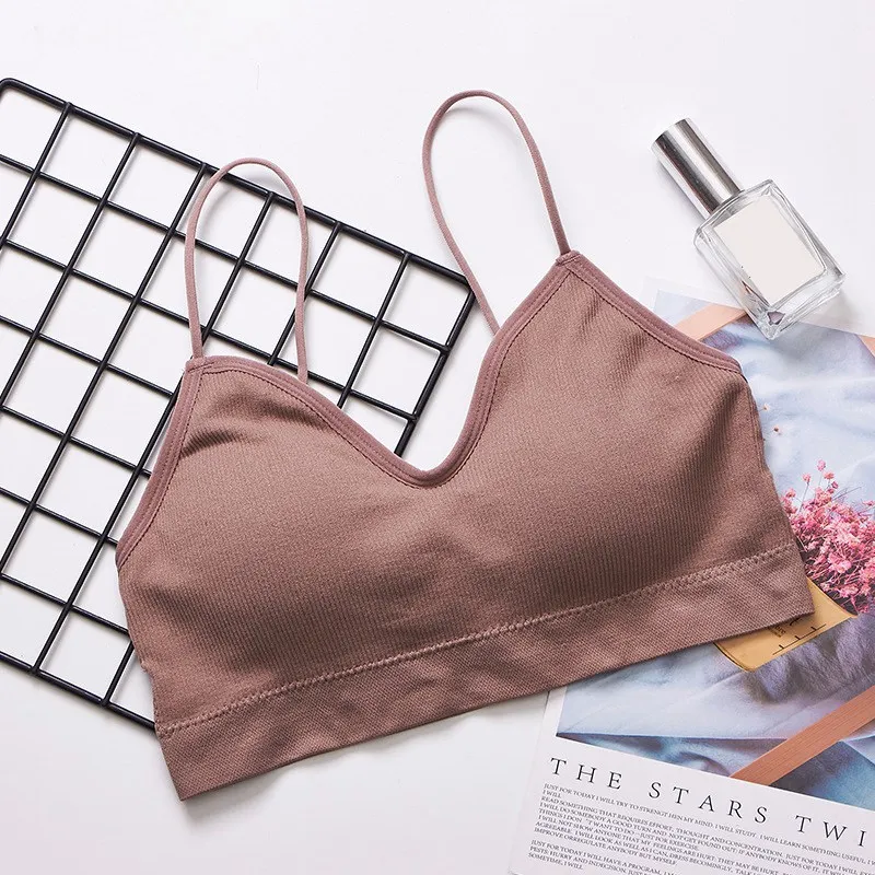 

Women Bra Top Push Up Wireless Tube Tops Padded Bralette Sexy Lingerie Strap Tank Top