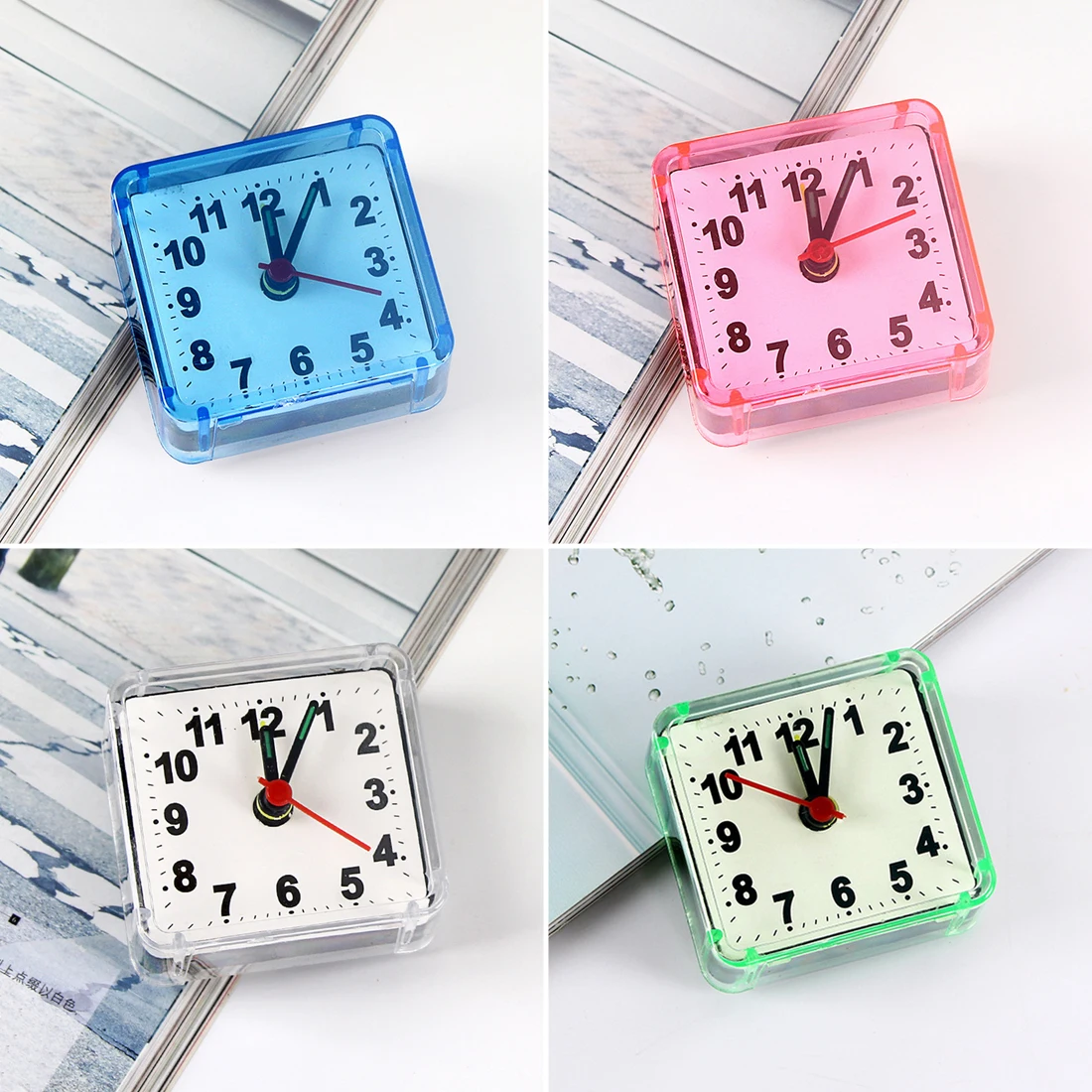 

Mini Creative Alarm Clock Square Small Bed Compact Travel Quartz Alarm Clock Cute Portable Cute Student Bedroom Small Clock