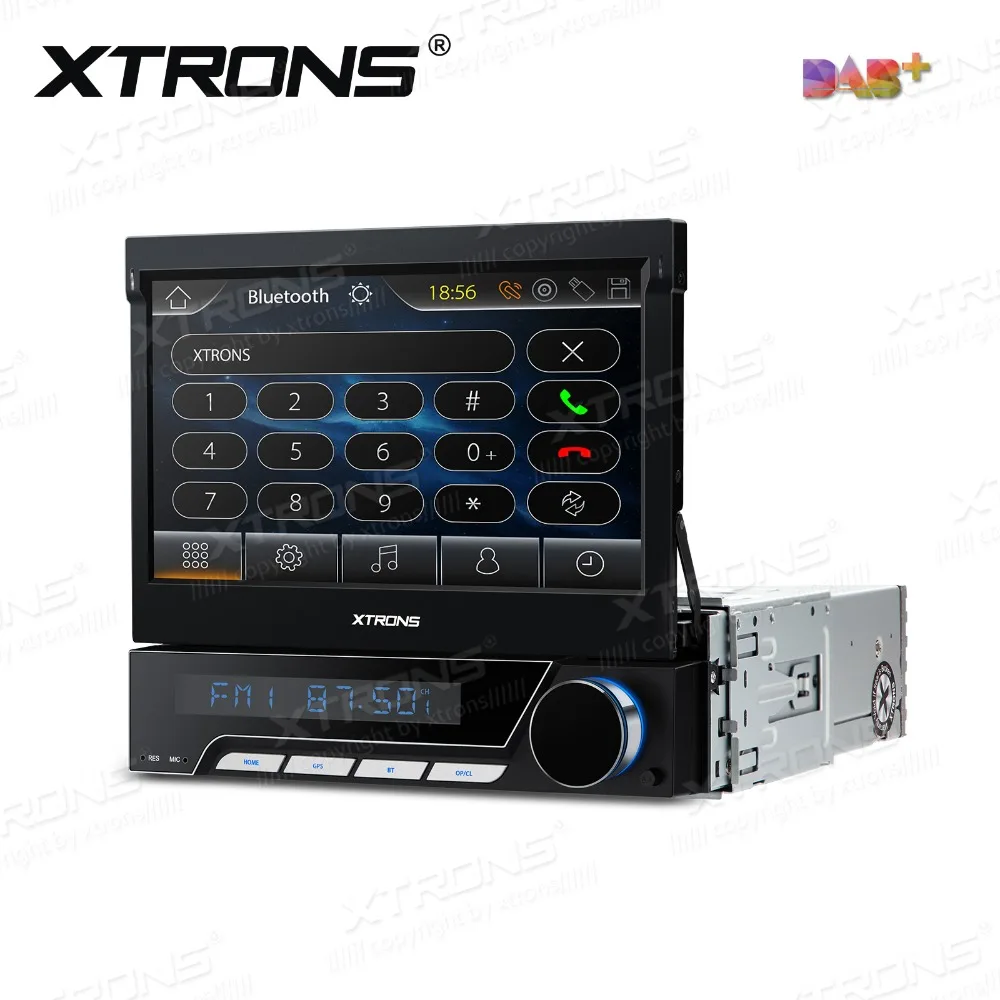 

XTRONS Universal 7 inch Motorized Digital Motorized Detachable face panel Single 1 Din Car DVD Player Radio GPS Navigation DAB+