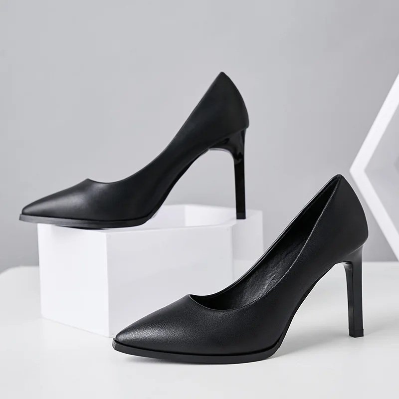 black flight attendant shoes
