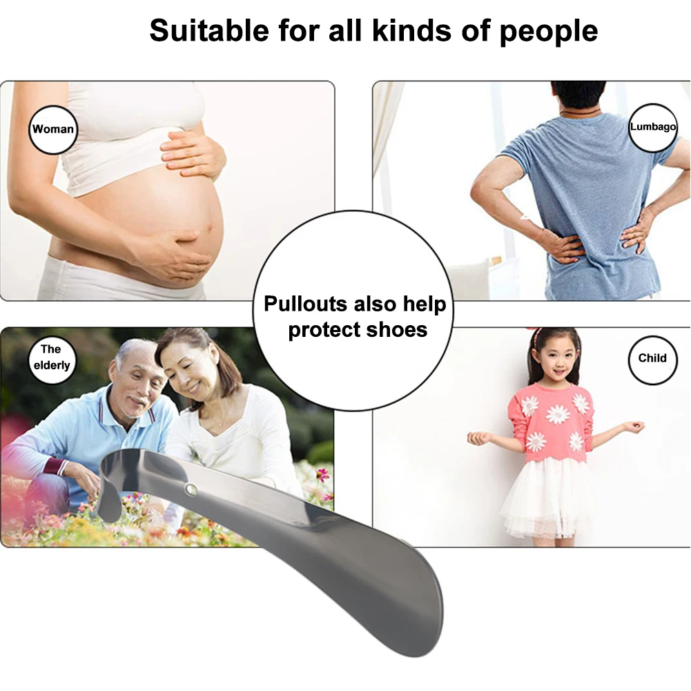 Shoes Lifter Pull Shoehorn Professional Solid Convenient Stainless Steel For Seniors Wearing Tool Simple Long Handle Accessories