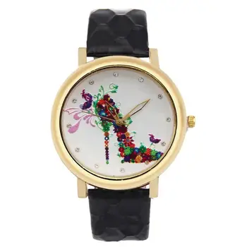 

Hot Selling 2017 Fashion High-Heeled Shoes Pattern Leather Band Analog Quartz Vogue Watches Relogio feminino Levert Dropship709