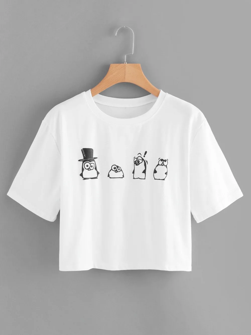 Funny penguin t shirt harajuku summer 