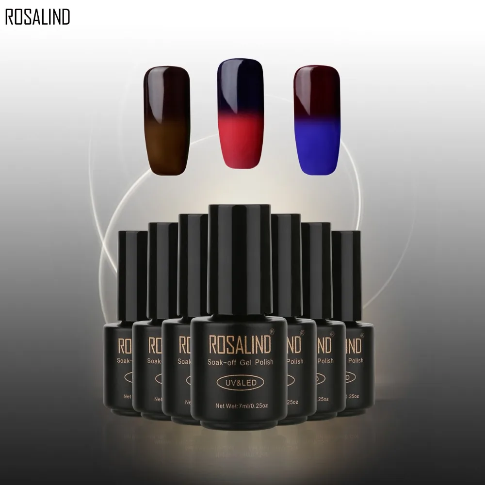 

ROSALIND Little Black Bottle 7ML Temperature Changing Series Soak off UV Gel Long-Lasting Gel Nail Polish UV Gel Varnish