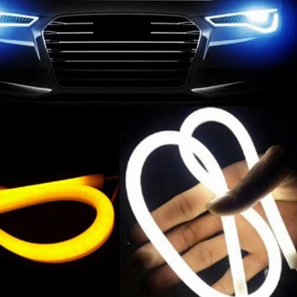 

2PC/Lot Flexible LED Tube Strip Daytime Running Lights Turn Signal Angel Eyes Car Styling 45cm