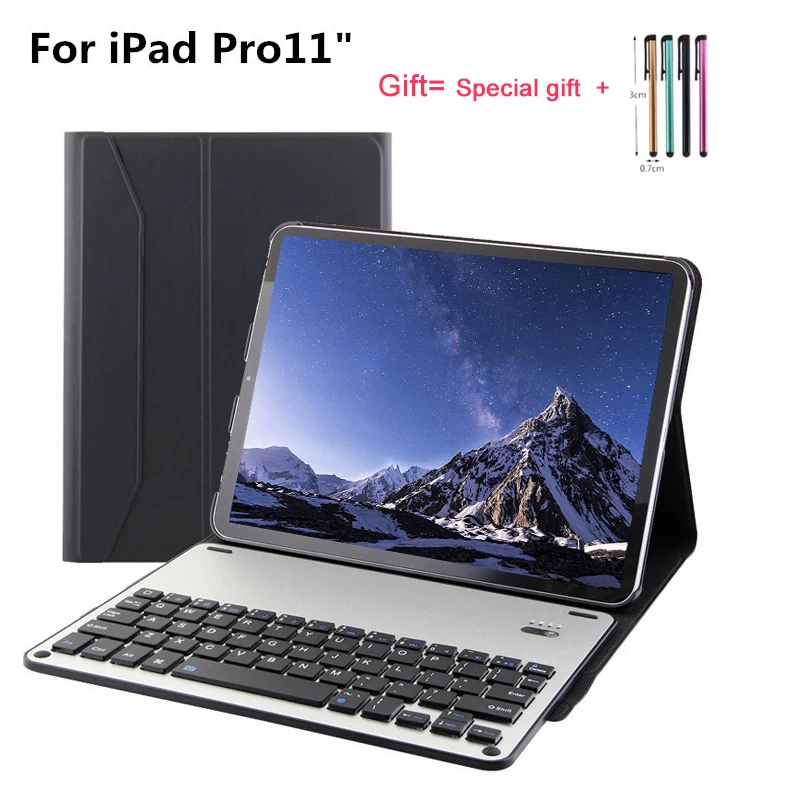 

For iPad 11 Pro 2018 Keyboard Bluetooth Wireless For iPad 11 Pro Case Aluminum Alloy Bluetooth keyboard Holster A2013 A1934