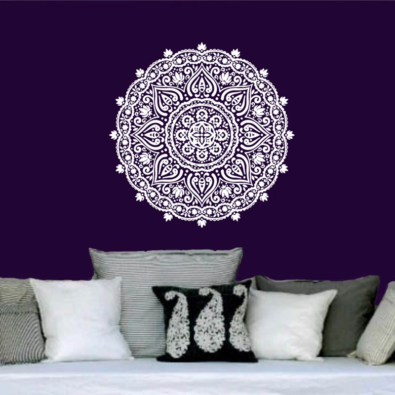 DCTAL Buddha Quotes Namaste Wall Decals Yoga Mandala Wall Stickers Living Rooms DIY Home Decor Yoga Lotus Decoration