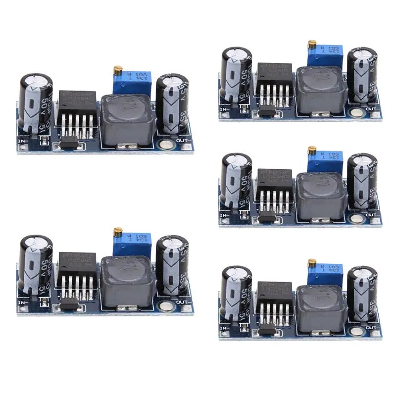 

5PCS LM2596S-ADJ DC-DC Buck Regulator Power Module 3A Adjustable 5V/12V/24V
