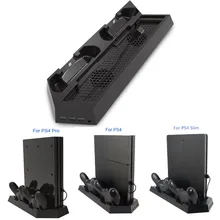 Для PS4/PS4 Pro/PS4 тонкая игровая консоль вертикальная подставка зарядное устройство двойной контроллер зарядная станция с охлаждающим вентилятором охлаждающая подставка