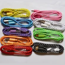 Free Shipping Multi-colors 3ft/1M Durable Braided Micro USB Cable Coiled Charger Data Sync Cable Cord For Android Phone