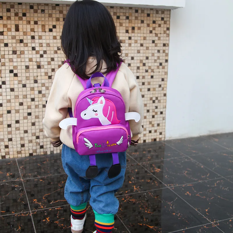 Новая детская школьная сумка с мультяшным единорогом, Детский рюкзак, милый детский сад, мультяшная сумка, анти-потеря, маленькая школьная сумка для малышей