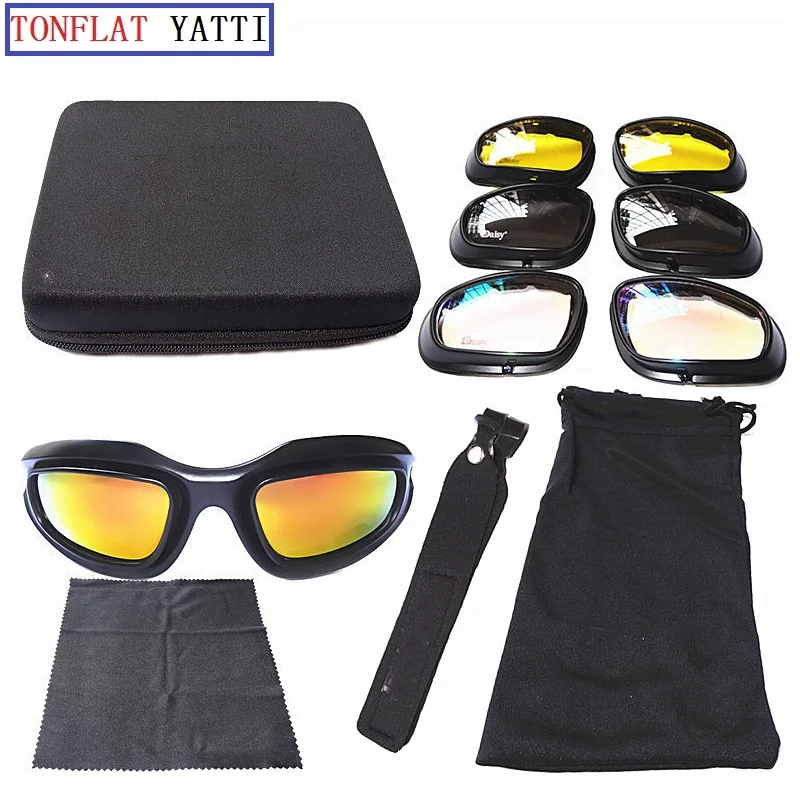 NEW 2018 outdoor goggles C5 Desert Storm Sunglasses 4 lenses Goggles