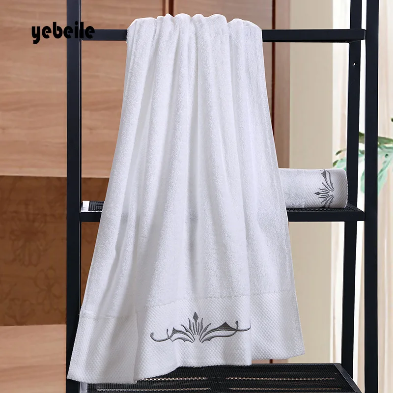 Yebeile Высокое качество Новинка хлопок банные полотенца белая вышивка звезда отель роскошные банные полотенца наборы мягкое полотенце для рук абсорбент