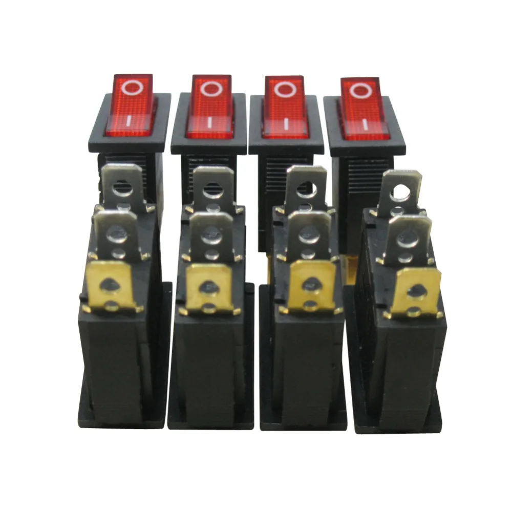 Taiss//8Pcs Black On//Off 2 Pin 2 Position SPST I//O Snap-in Round Latching Button
