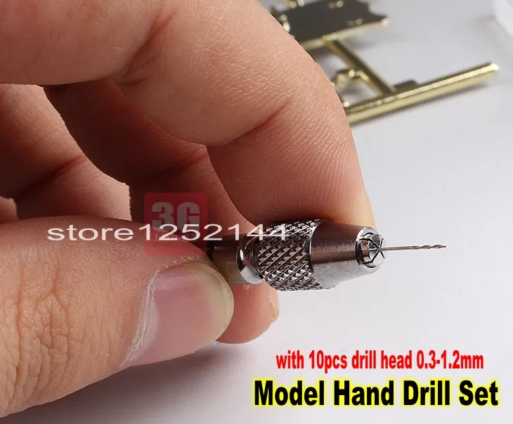 

Precision Model Hand Drill Set with 10pcs 0.3mm-1.2mm Drill Head For Model DIY Drill Tool Gundam Model Tool