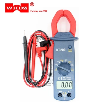 

WHDZ Digital Current Clamp Meter DT200 Current Voltage Resistance Buzzer Data Hold Non-contact Diode Detection Test LCD Display