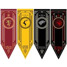 Décor à la maison jeu de trônes bannière drapeau maison Stark Tully Targaryen Lannister Baratheon Bolton obtenu décoration drapeaux(China)