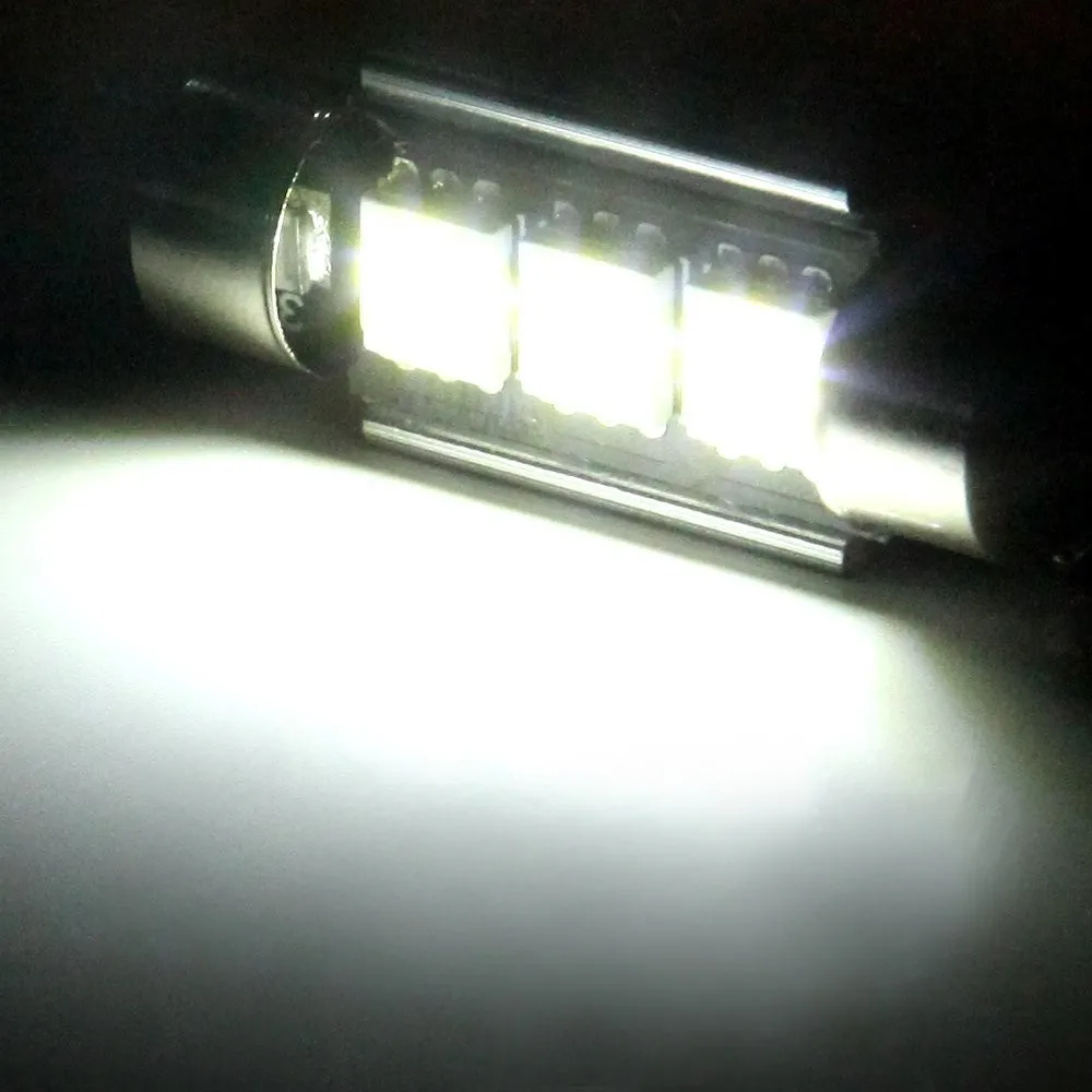 50 шт./лот 36 мм/39 мм c5w 3 smd 5050 Led canbus error free автомобиля для салона, иллюминационная, Потолочная Авто над головой считывающая головка лампы белый 12 V