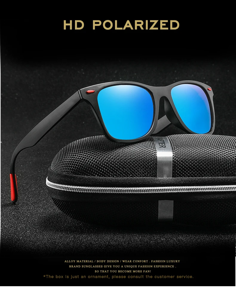 Фирменный дизайн, модные поляризационные солнцезащитные очки для мужчин, Ретро стиль, квадратная оправа, солнцезащитные очки, мужские очки для вождения, Gafas de sol masculino, UV400